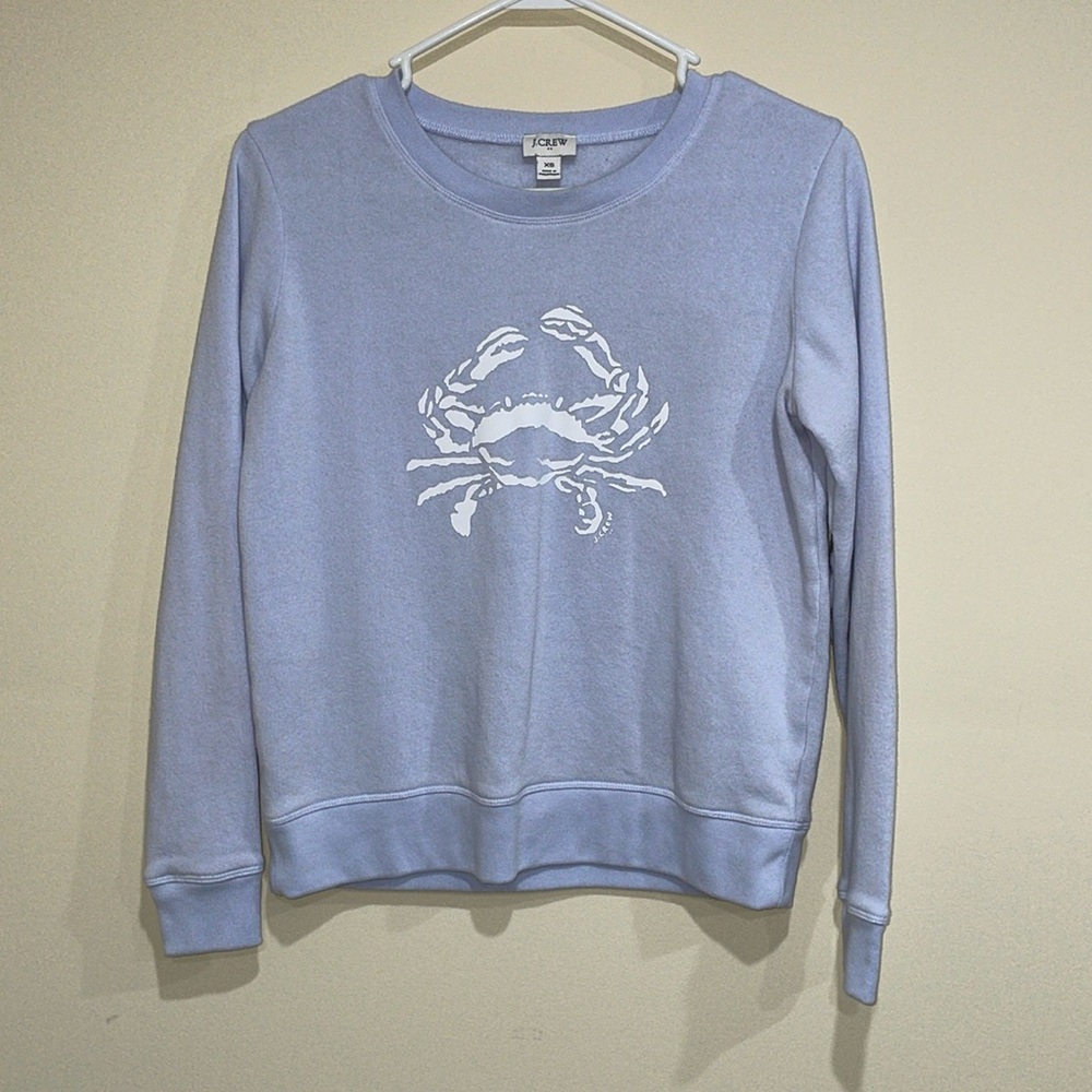 J Crew Baby Blue Crab Crewneck - Size XS